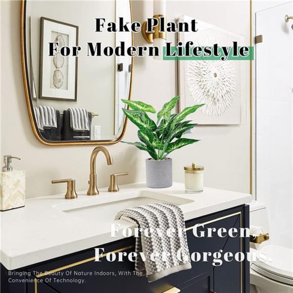 2 Pack Fake Plants Artificial Potted Faux Plants Office Home Farmhouse Decor - Picture 2 of 6